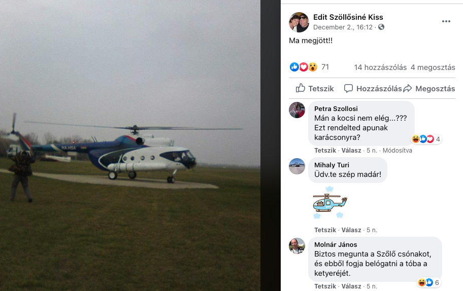 Hazaért (a kép szándékosan a Facebookról van kifotózva)